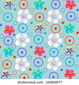 Invitation or wedding card with abstract floral background.