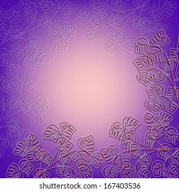 Invitation or wedding card with abstract floral background.