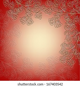 Invitation or wedding card with abstract floral background.
