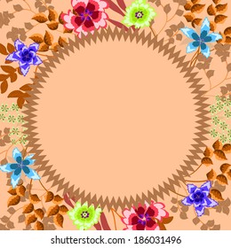 Invitation or wedding card with abstract floral background.