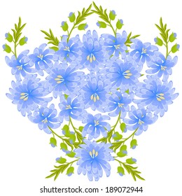 Invitation or wedding card with abstract floral background.