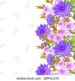 Invitation or wedding card with abstract floral background.