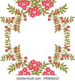 Invitation or wedding card with abstract floral background.