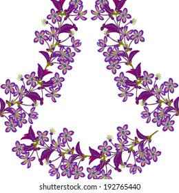 Invitation or wedding card with abstract floral background.