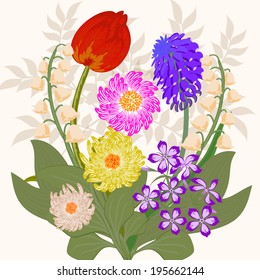Invitation or wedding card with abstract floral background.