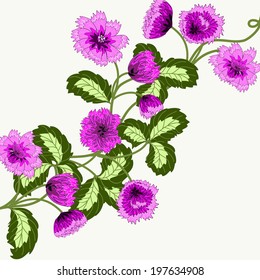  Invitation or wedding card with abstract floral background.