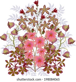 Invitation or wedding card with abstract floral background.
