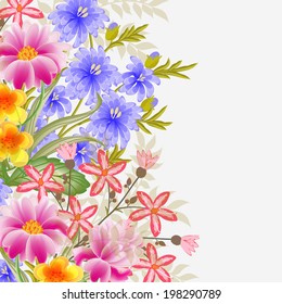 Invitation or wedding card with abstract floral background.