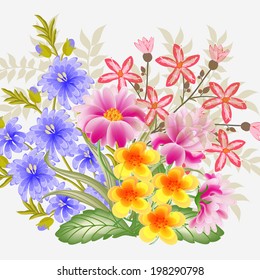 Invitation or wedding card with abstract floral background.