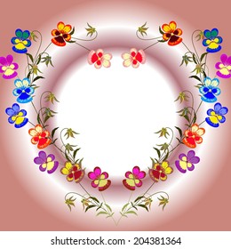 Invitation or wedding card with abstract floral background.