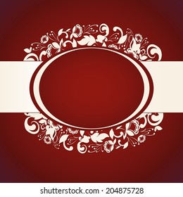 Invitation or wedding card with abstract floral background.