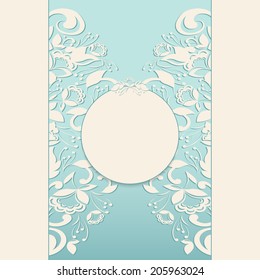 Invitation or wedding card with abstract floral background.
