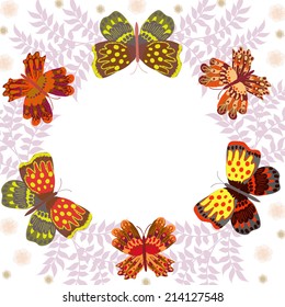 Invitation or wedding card with abstract floral background.