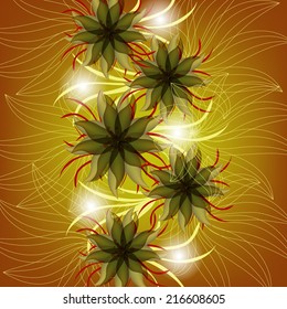 Invitation or wedding card with abstract floral background.