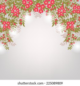 Invitation or wedding card with abstract floral background.