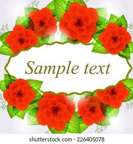 Invitation or wedding card with abstract floral background.