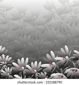 Invitation or wedding card with abstract floral background.