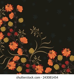 Invitation or wedding card with abstract floral background.