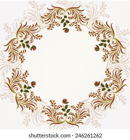 Invitation or wedding card with abstract floral background.
