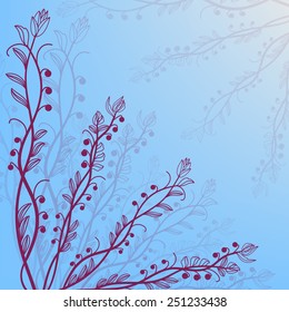 Invitation or wedding card with abstract floral background.