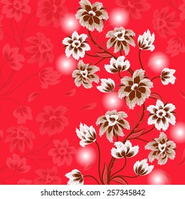 Invitation or wedding card with abstract floral background.
