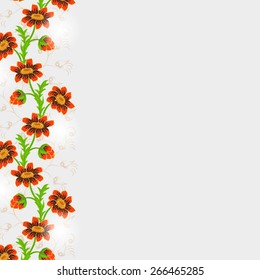 Invitation or wedding card with abstract floral background.