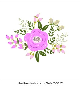 Invitation or wedding card with abstract floral background.