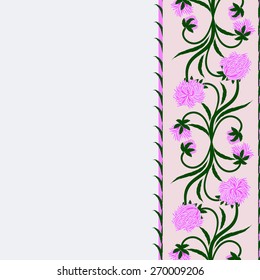 Invitation or wedding card with abstract floral background.