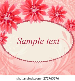 
Invitation or wedding card with abstract floral background.