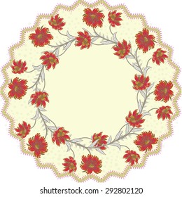 Invitation or wedding card with abstract floral background.