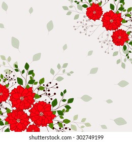 

Invitation or wedding card with abstract floral background.