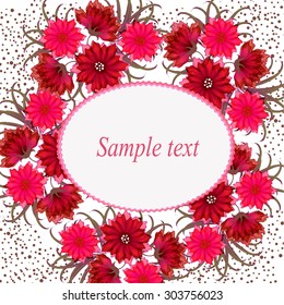 
Invitation or wedding card with abstract floral background.