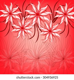 
Invitation or wedding card with abstract floral background.