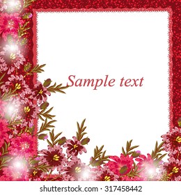 
Invitation or wedding card with abstract floral background.
 