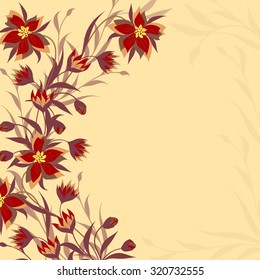 
Invitation or wedding card with abstract floral background.
 