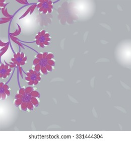 Invitation or wedding card with abstract floral background. 