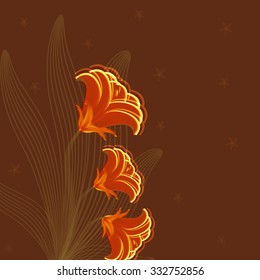 
Invitation or wedding card with abstract floral background.
 
