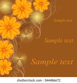 
Invitation or wedding card with abstract floral background.
 