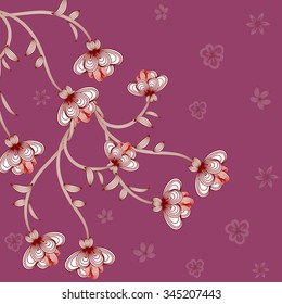 

Invitation or wedding card with abstract floral background.
 