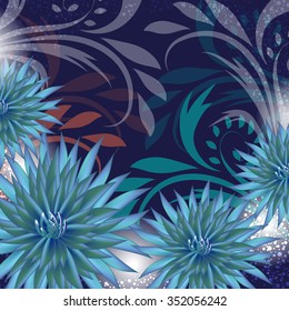 Invitation or wedding card with abstract floral background.
 
