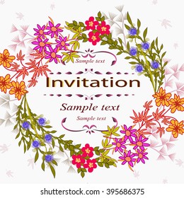 
Invitation or wedding card with abstract floral background.
 