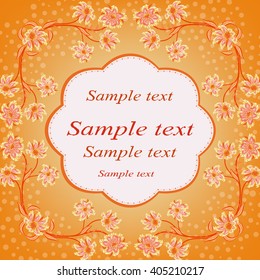 
Invitation or wedding card with abstract floral background.
 