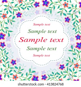 
Invitation or wedding card with abstract floral background.
 