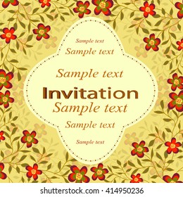 

Invitation or wedding card with abstract floral background.
 