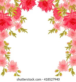 Invitation or wedding card with abstract floral background.