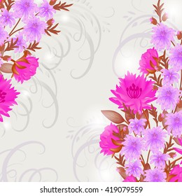 
Invitation or wedding card with abstract floral background.
 