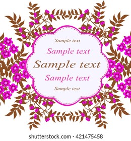Invitation or wedding card with abstract floral background. 
