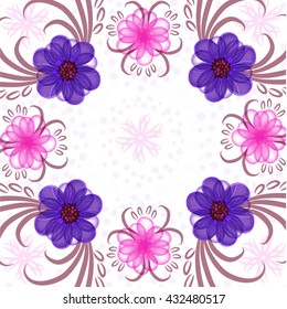 
Invitation or wedding card with abstract floral background.
 