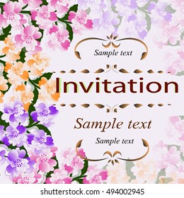 
Invitation or wedding card with abstract floral background.
 
