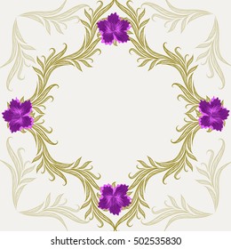 Invitation or wedding card with abstract floral background.